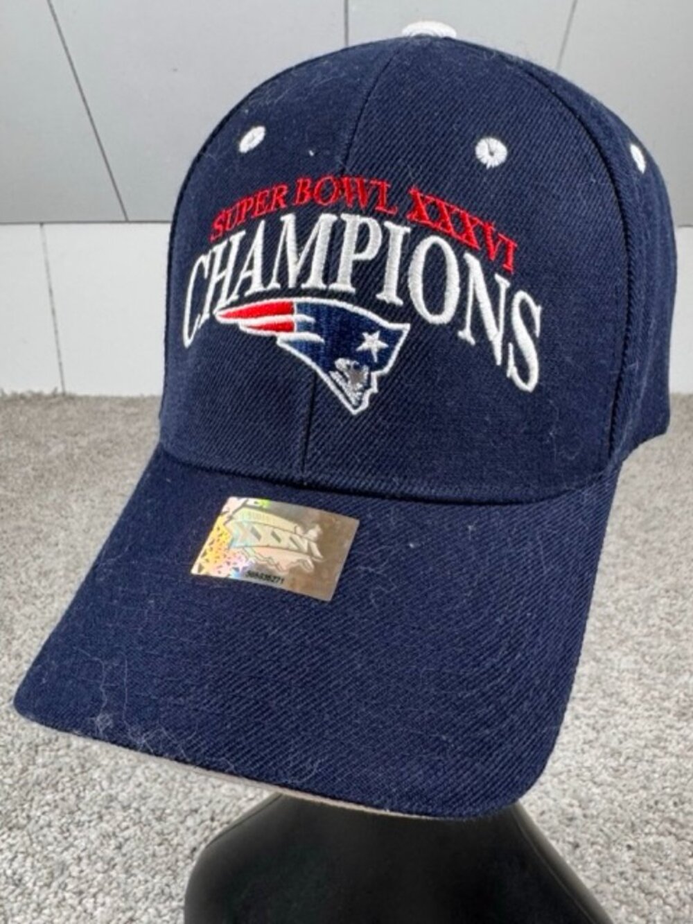New England Patriots NFL Super Bowl XXXVI Champions Blue Hat Cap One Size